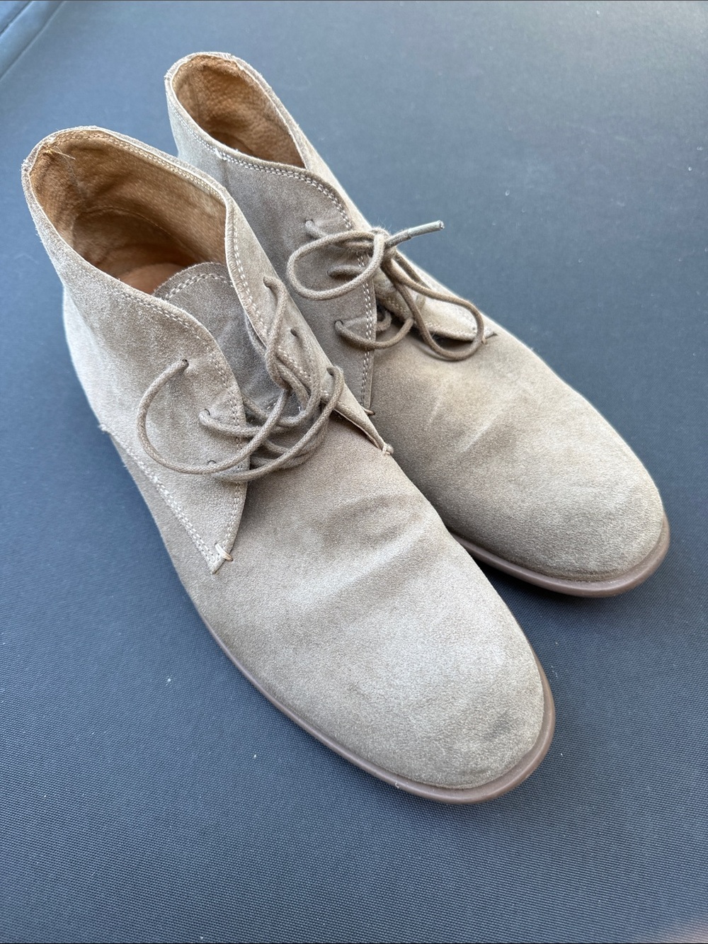 Men's John Varvatos Taupe Suede Chukka Boots - Casual Lace-Up